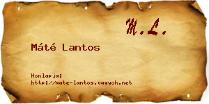Máté Lantos névjegykártya
